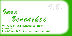 imre benedikti business card